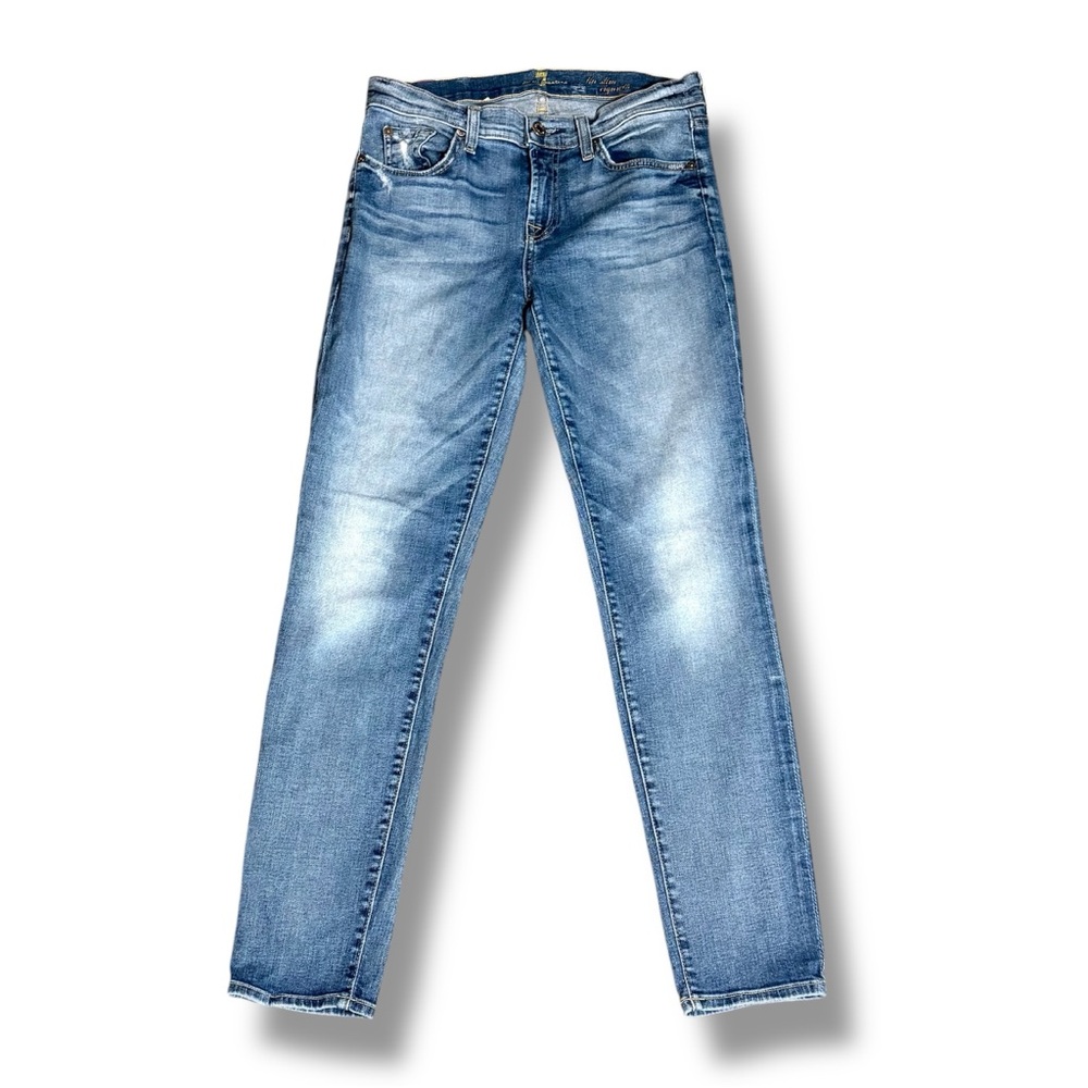 7 for All Mankind 'The Slim Cigarette' Light-Wash Skinny Jeans - Picture 2 of 6